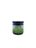 Vegan chili oil jar from Lantto Sauce with green label, featuring a bold blend of herbs and spices.